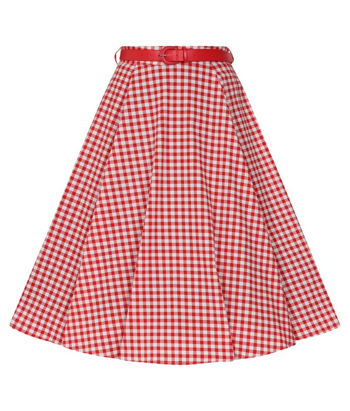 Jupe trapèze Rosie Gingham3