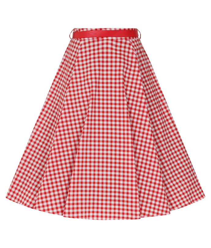 Jupe trapèze Rosie Gingham4