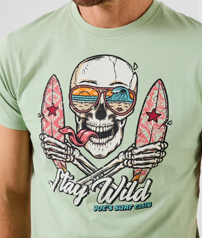 T shirt vert stay wild