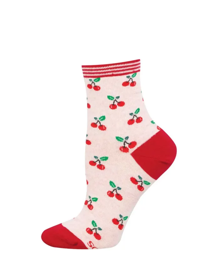 chaussettes roses cerises 2