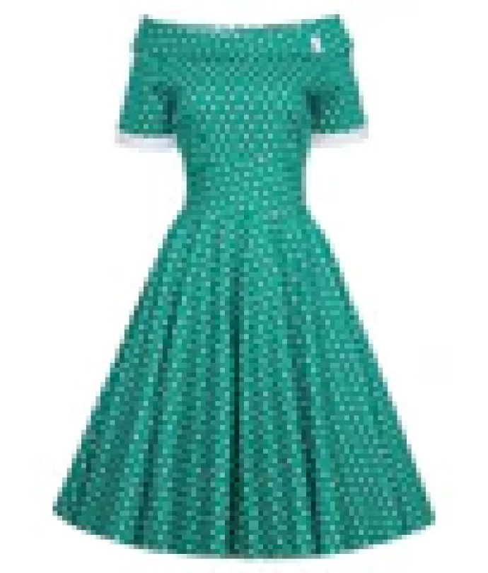 robe darlene verte a pois 2