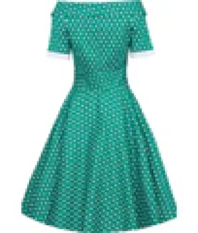 robe darlene verte a pois 3